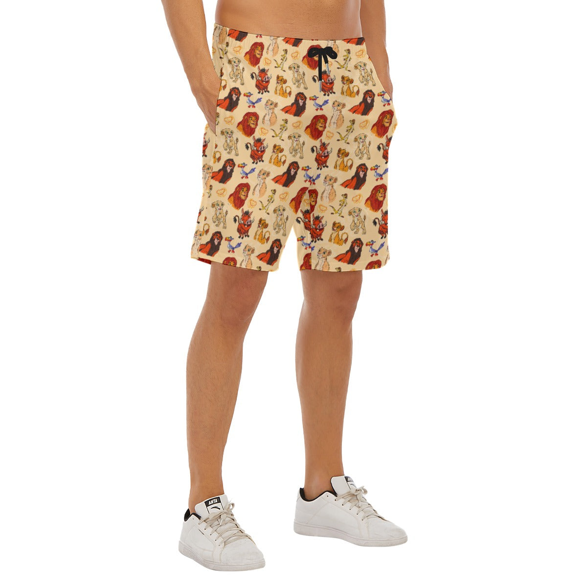 Sketched Savanna Friends - Men’s Pocket Beach Shorts