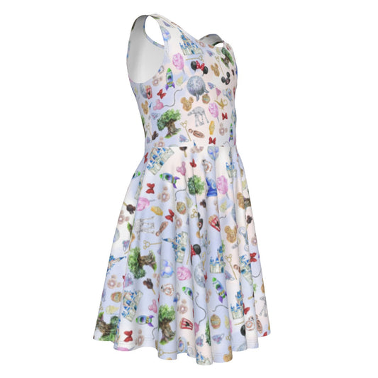 WDW Park Hopper - Kid's Sleeveless Skater Dress