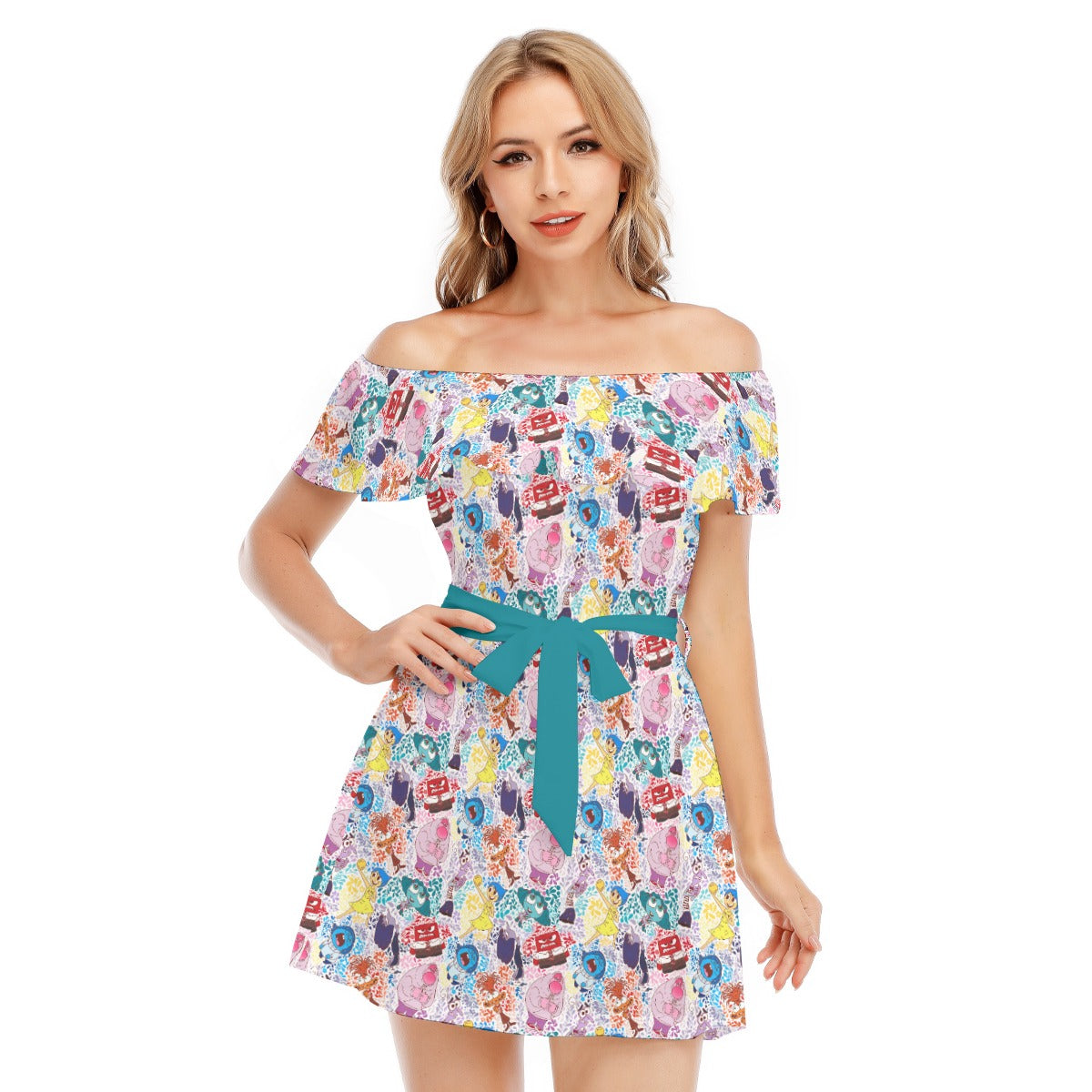 Floral Emotions - Women's Off-shoulder Ruffle Dress