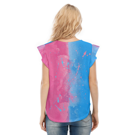 Pink or Blue Fairytale Dress - Women’s Flutter Sleeve Top