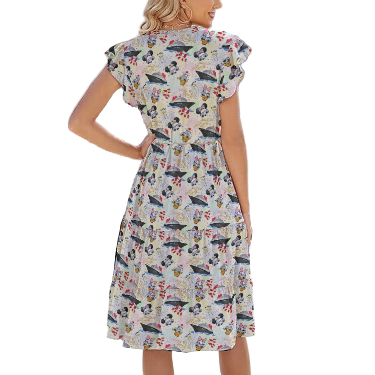 Wish Cruise Celebration - Women's Tiered Pocket Midi Dress
