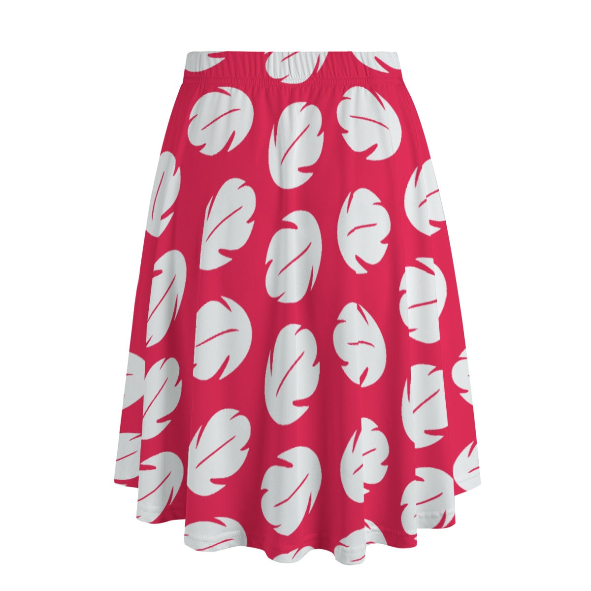 Island Leaf Print - Women’s Pocket Midi Skirt