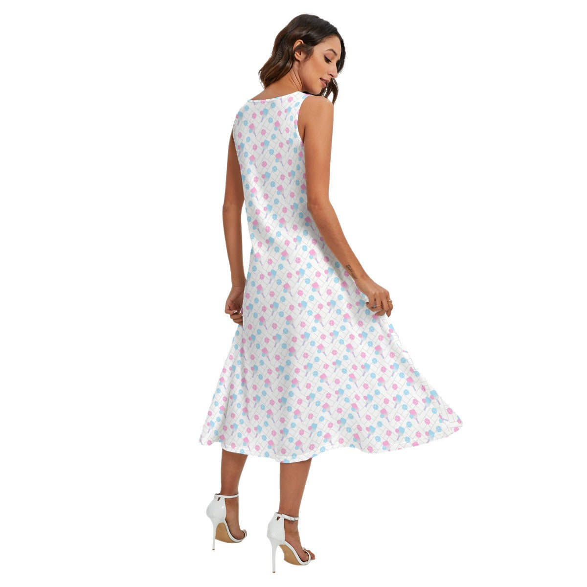 Pickleball Court Spin - Women’s Diagonal Pocket Midi Dress