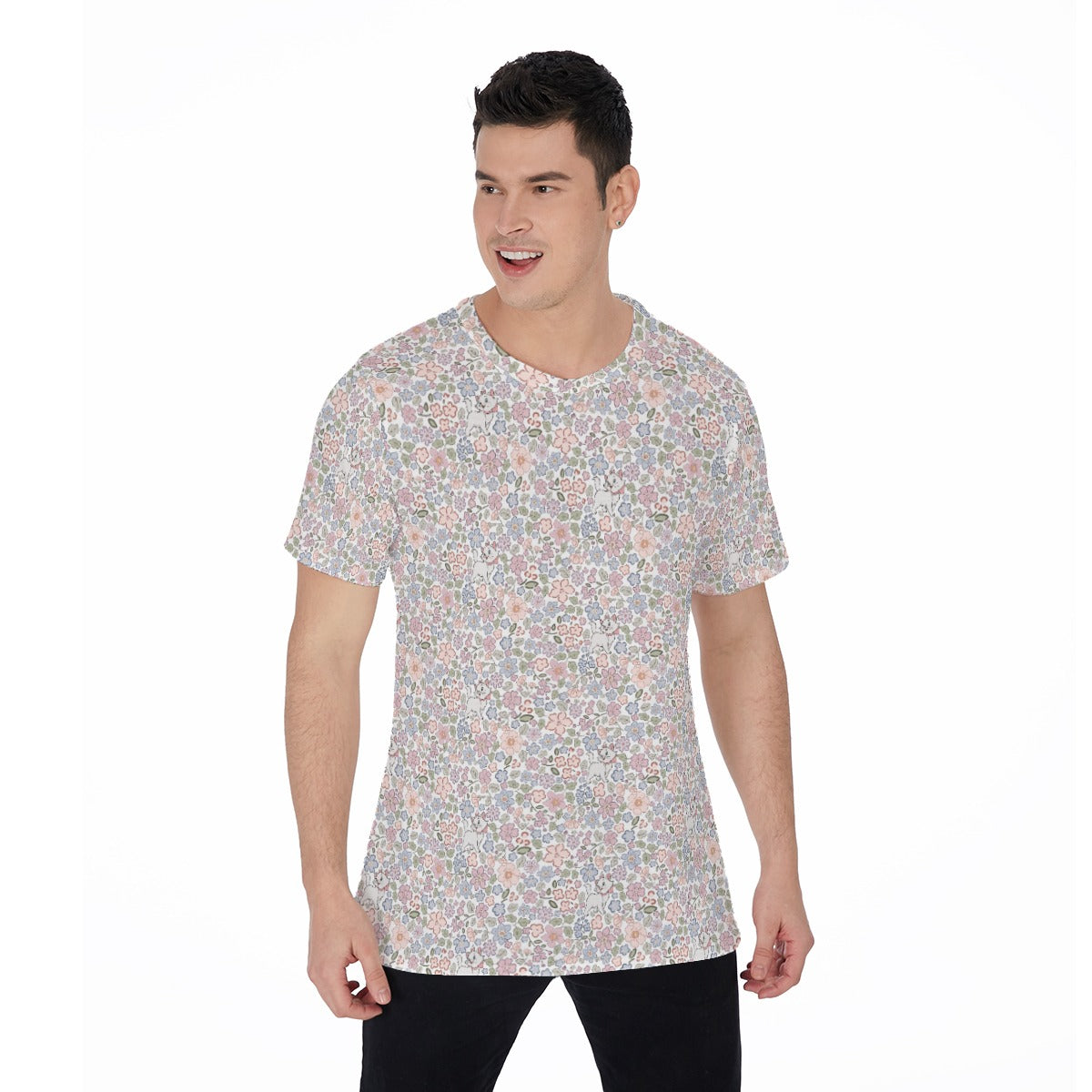 Springtime Kitten Garden Elegance - Men's Short Sleeve T-Shirt