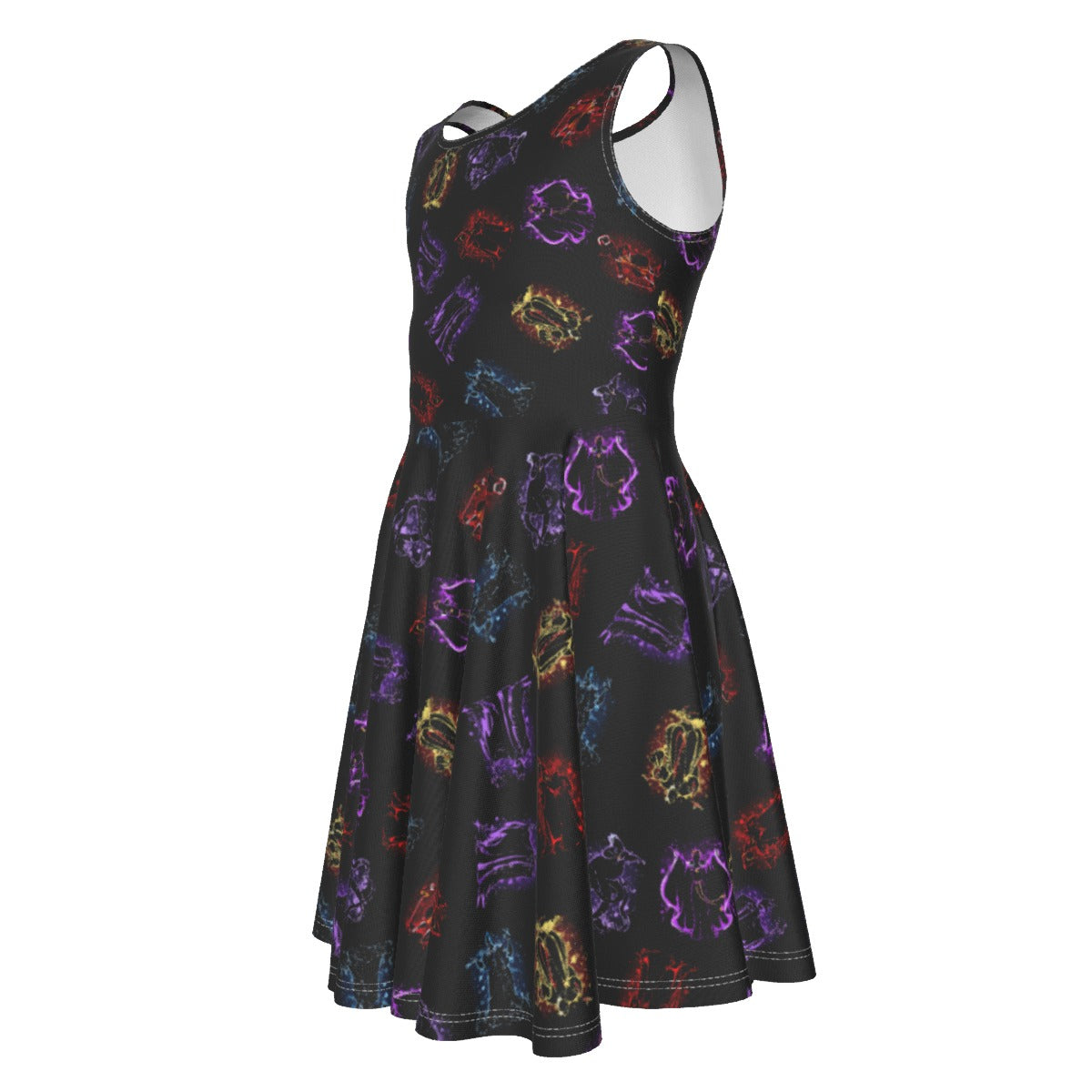 Villain Silhouettes Sparkle - Kid's Sleeveless Skater Dress