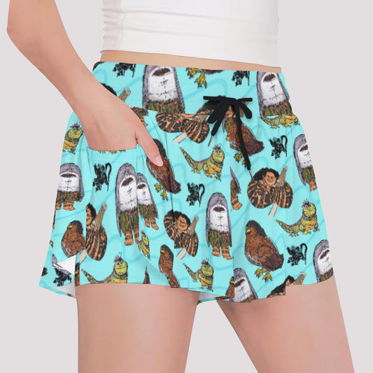 Shapeshifting Island Hero - Girls’ Flowy Pocket Shorts