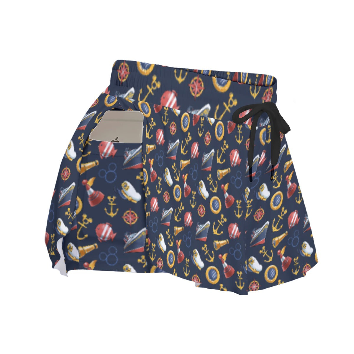 Mouse Ear Nautical Icons - Women's Flowy Pocket Shorts