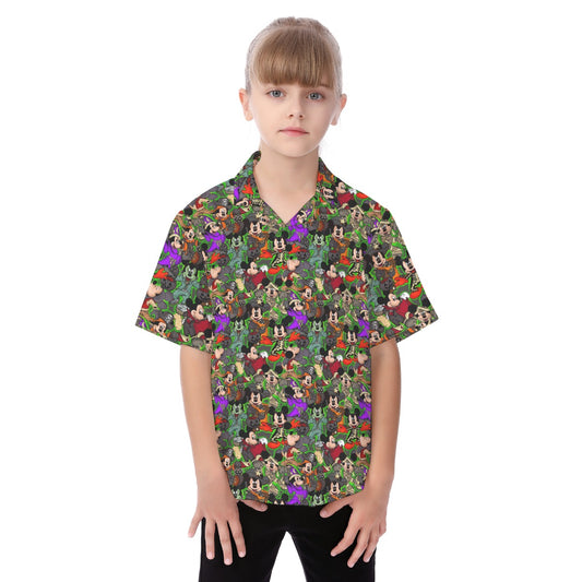 Halloween Costume Mashup - Kid's Hawaiian Button Up Shirt