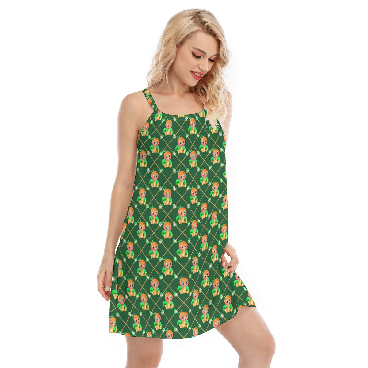 Geometric Citrus Delight - Women’s Adjustable Sundress