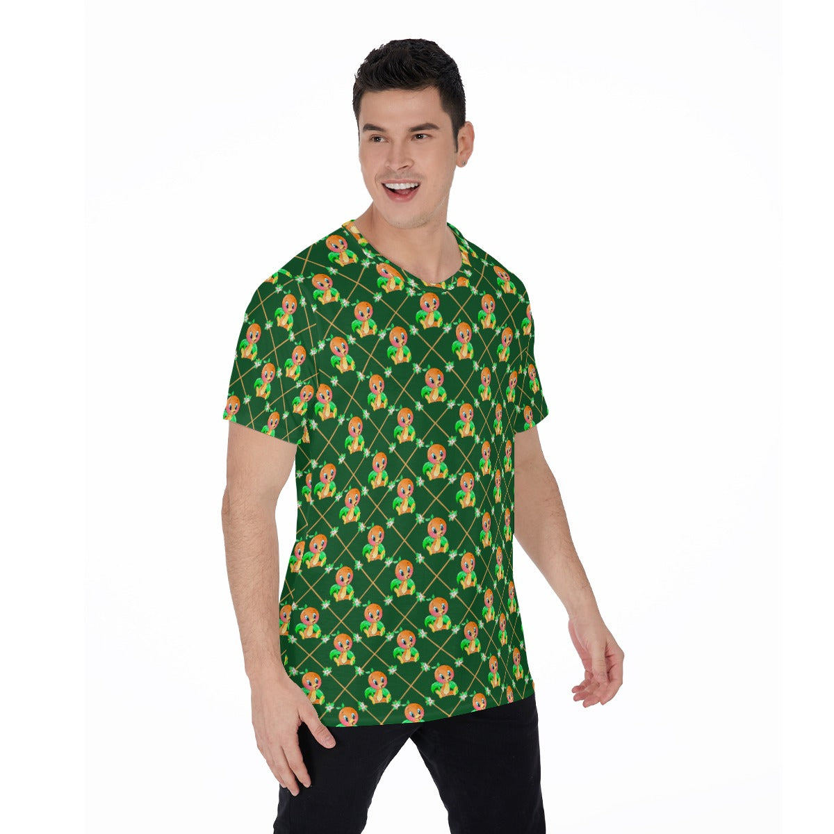 Geometric Citrus Delight - Men's Short Sleeve T-Shirt