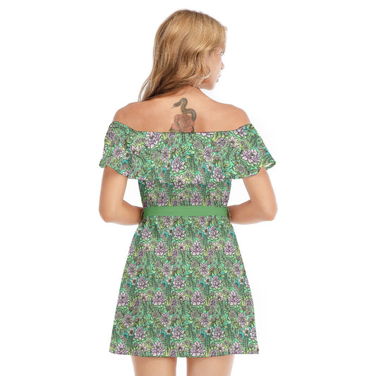 Fairytale Florals – Bayou Blooms - Women's Off-shoulder Ruffle Dress
