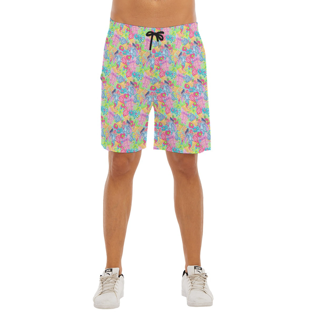 Neon Floral Summer Vibes - Men’s Pocket Beach Shorts