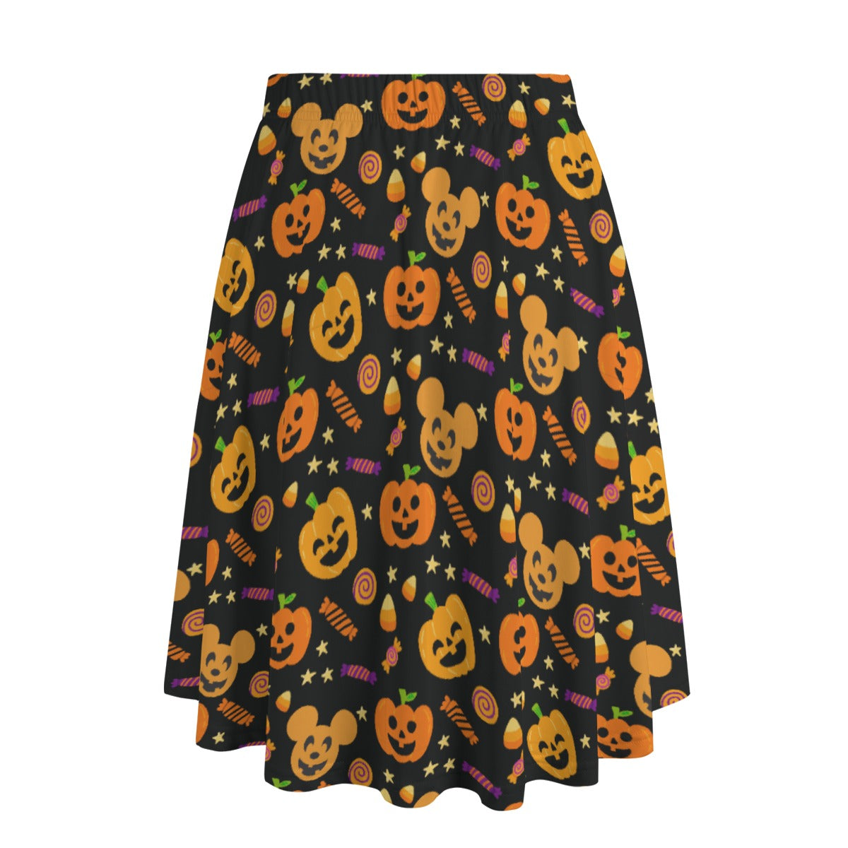 Cheerful Pumpkin Mouse Halloween - Women’s Pocket Midi Skirt