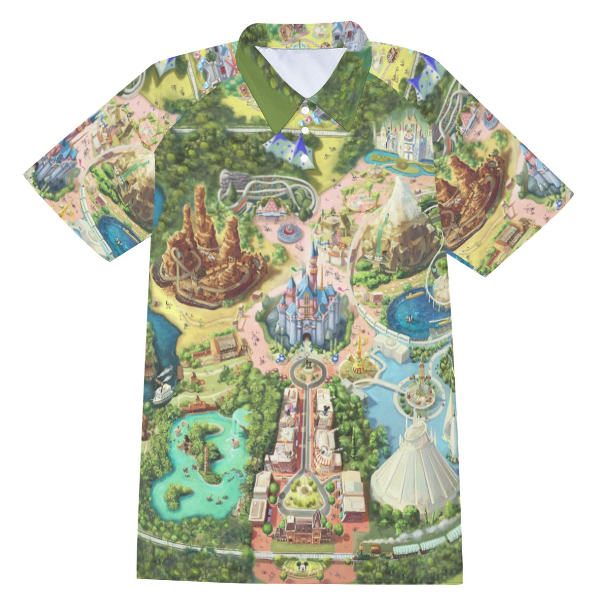 Colorful Theme Park Map - Men's Polo Shirt