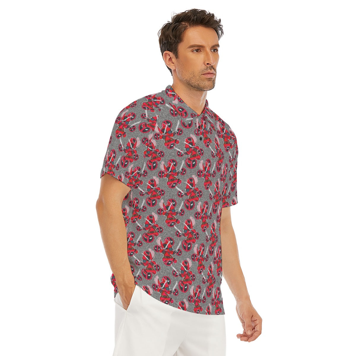 Superhero Stitch - Red Masked Hero - Men's Polo Shirt