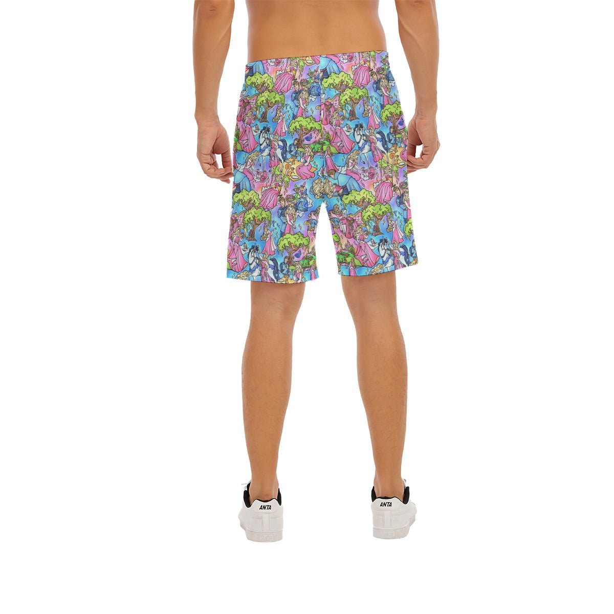 Dreaming Princess Storybook Scenes - Men’s Pocket Beach Shorts