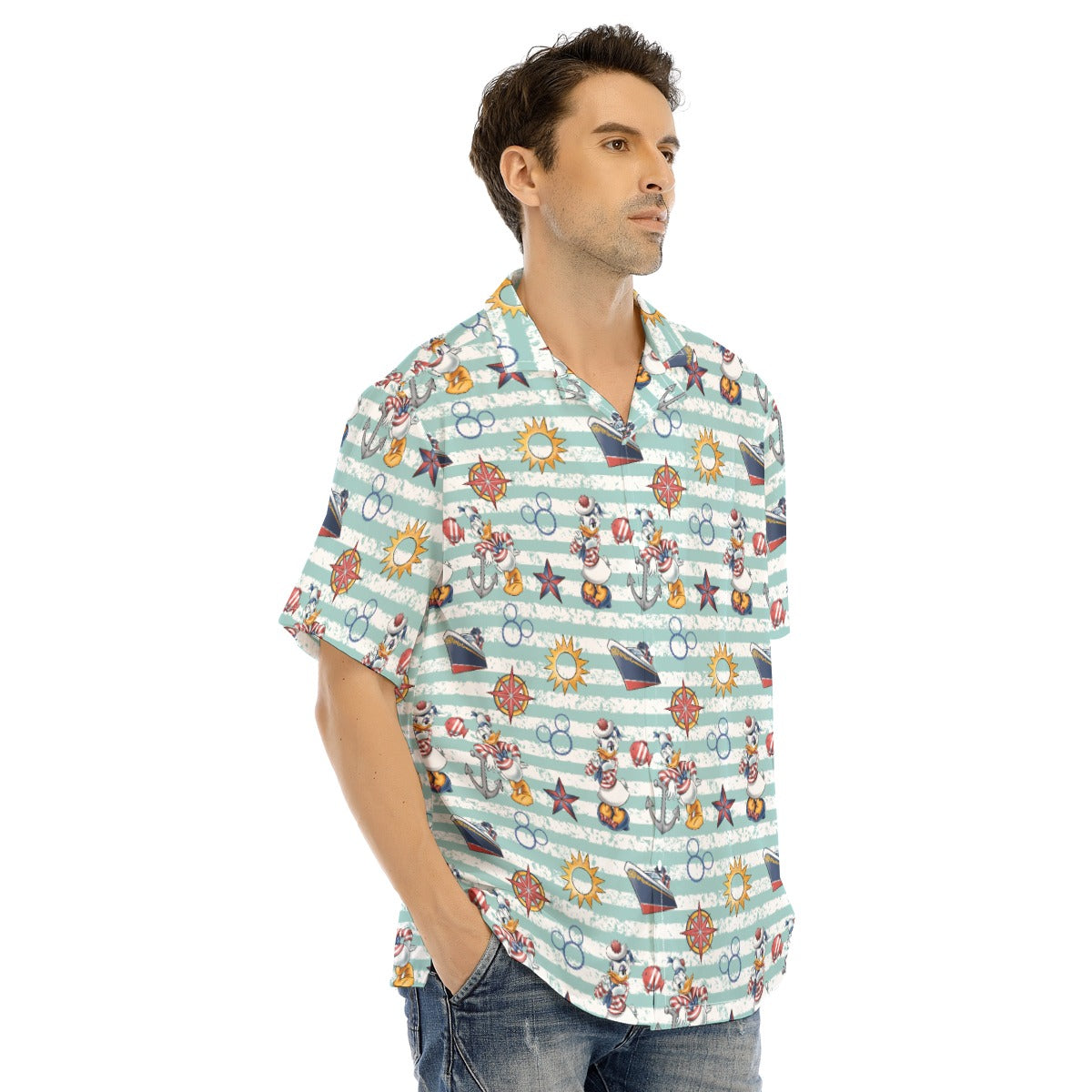 Sailor Duo on Deckaisy - Men's Hawaiian Button Up Shirt