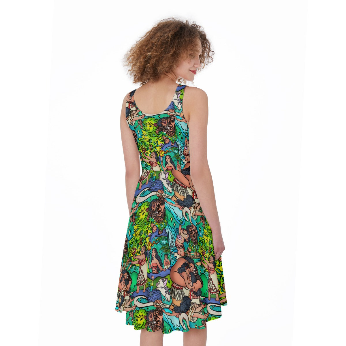 Ocean Voyager Storybook Scenes - Pocket Midi Skater Dress