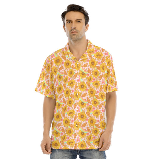 Sunflower Dreams - Men's Hawaiian Button Up Shirt