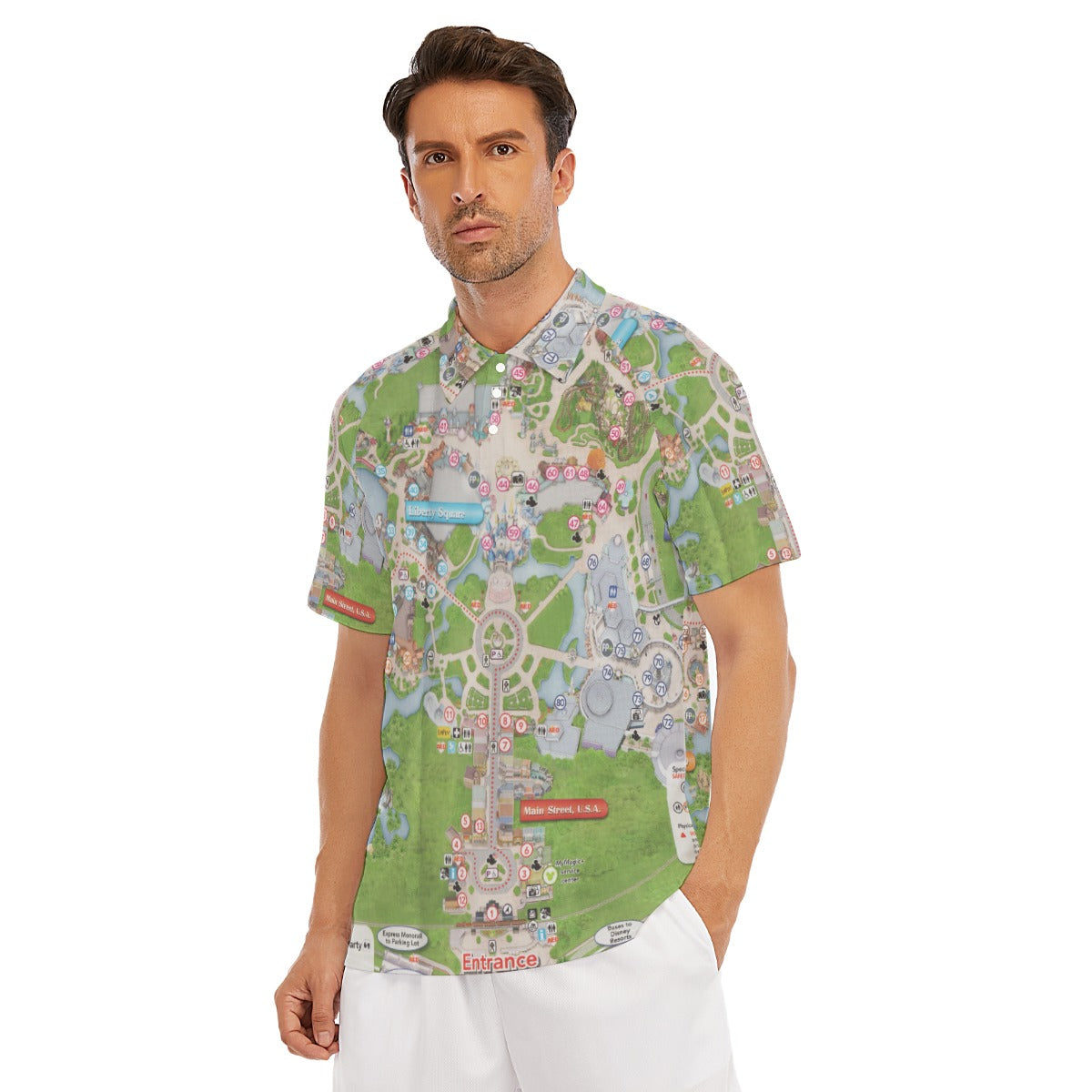 Vibrant Fantasy Park Map - Men's Polo Shirt