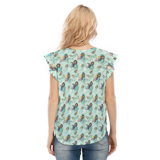 Whimsical Desert Princess - Women’s Flutter Sleeve Top