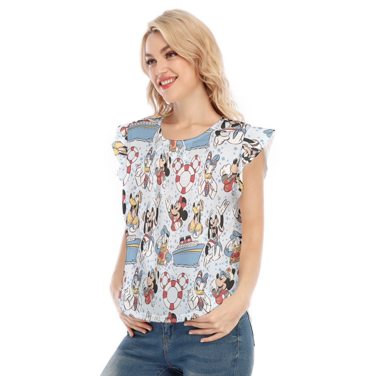 Sailor Cruise Stars - Women’s Flutter Sleeve Top
