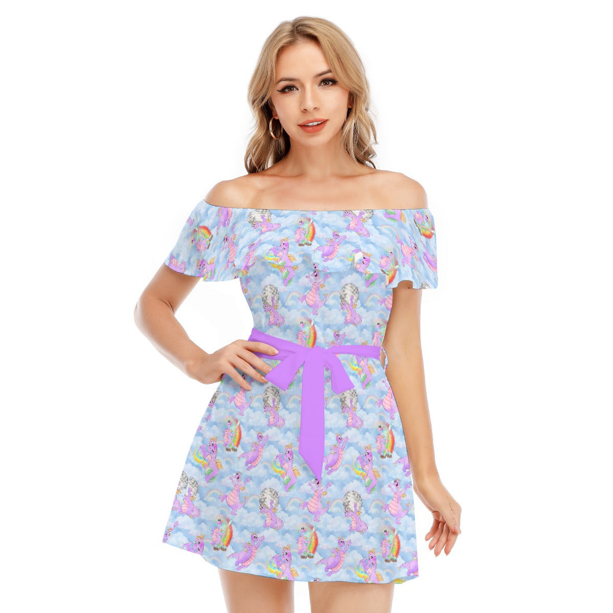 Imagine with Figment - Women's Off-shoulder Ruffle Dress