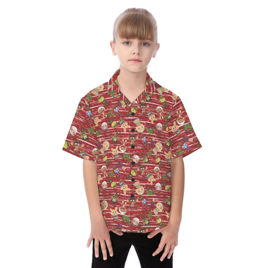 A Very Festive Puppet Christmas - Kid's Hawaiian Button Up Shirt