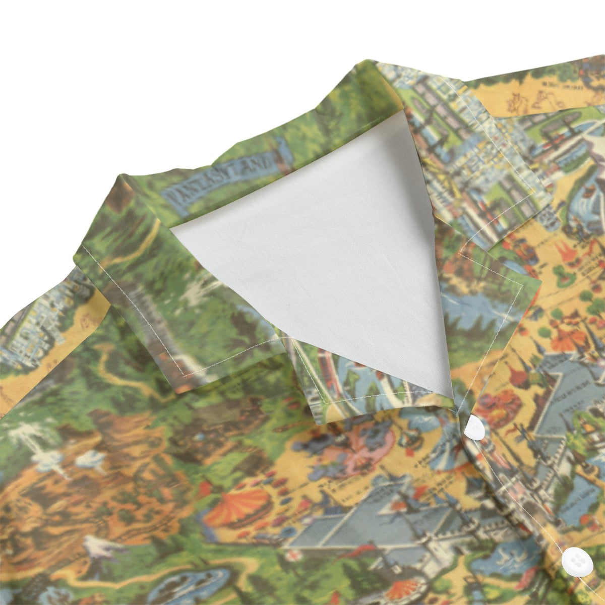 Vintage Theme Park Map - Men’s Cotton-Rich Button Up Shirt