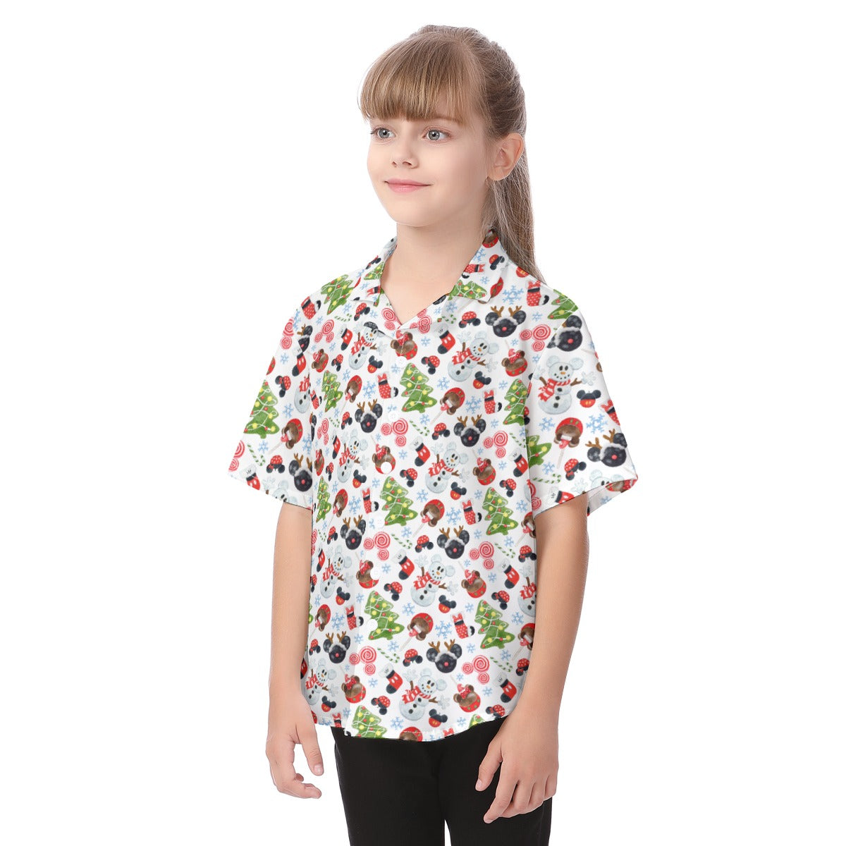 Mouse Magic Christmas - Kid's Hawaiian Button Up Shirt