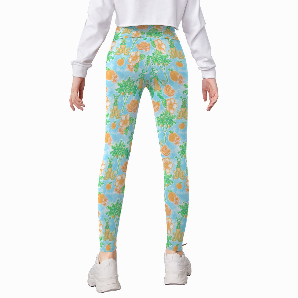 Neon Tangerine Island Pals - Kid's Leggings