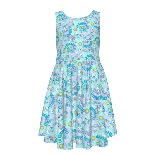 Sun-Kissed Snow Friend - Kid's Sleeveless Skater Dress