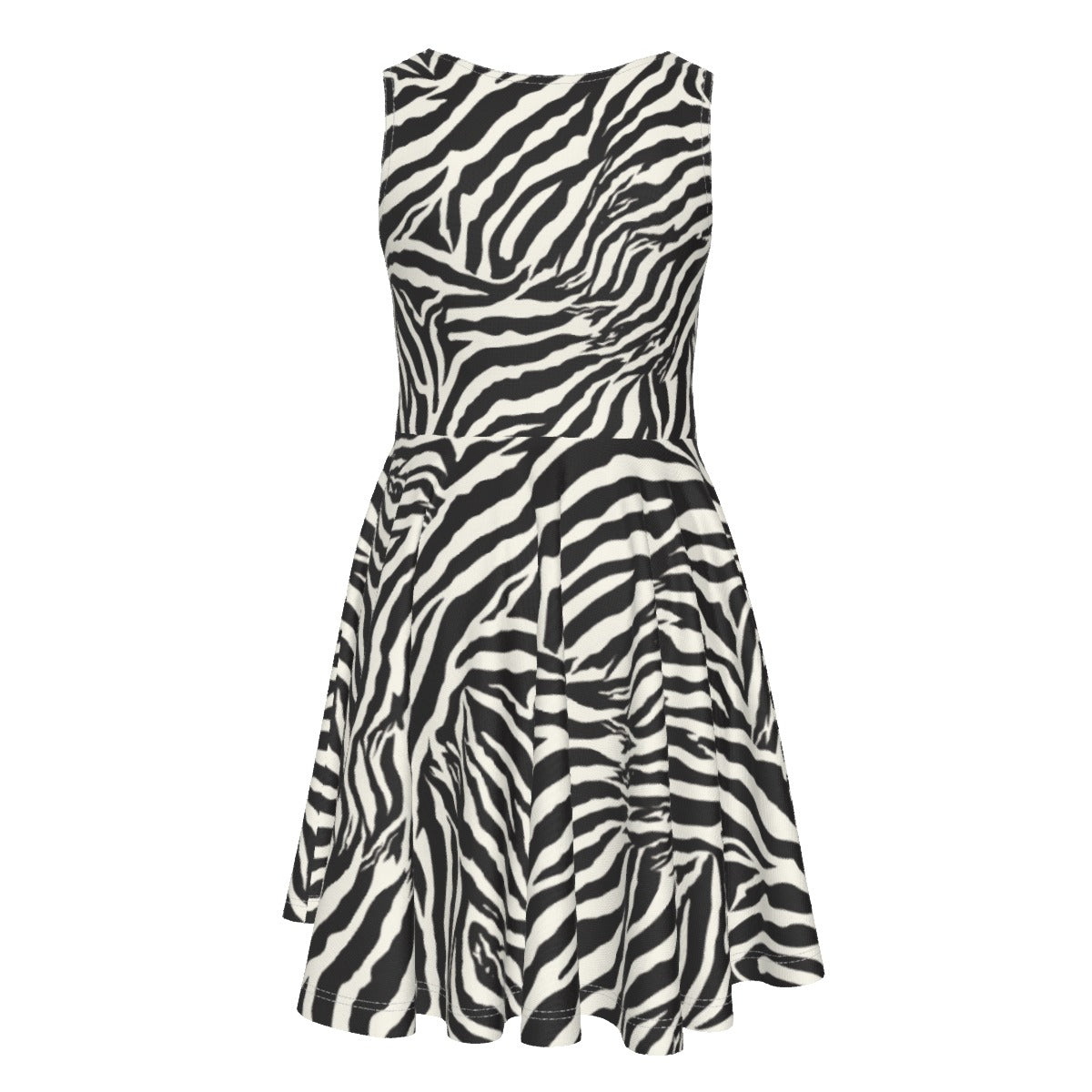 zebra skater dress boohoo Women's Zebra Chiffon Ruffle Skater Dress