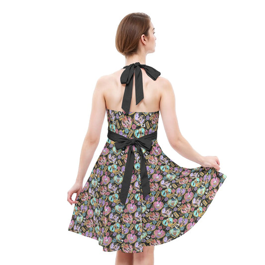 Tattoo Hearts Classic Crewends - Women's Halter Vintage Pocket Dress