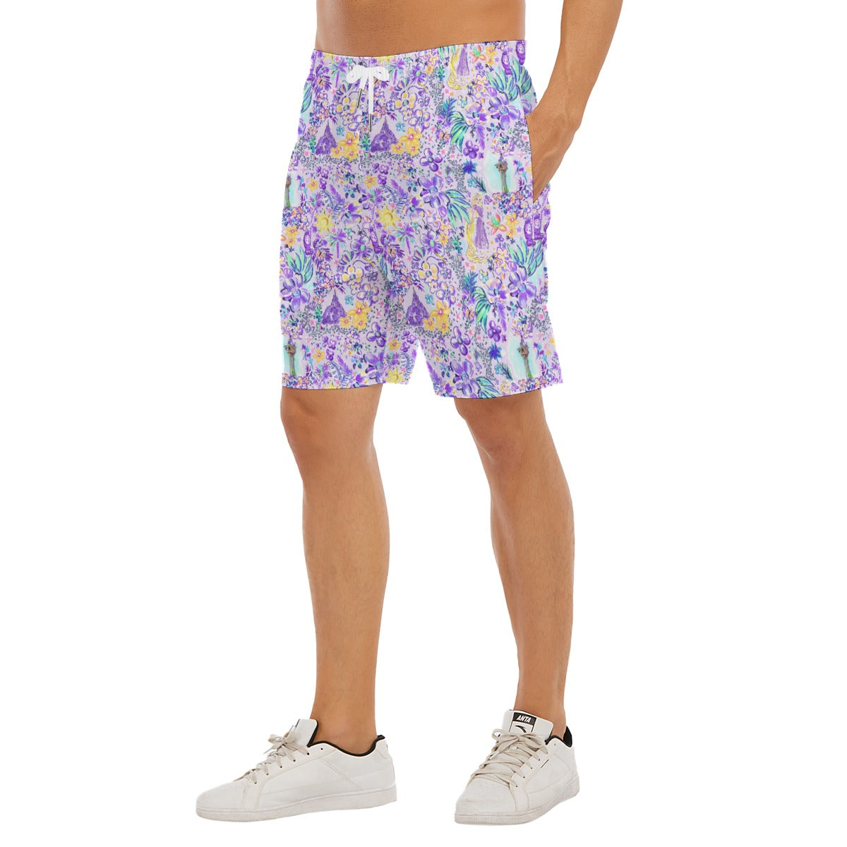 Bright Tropical Princess - Tower Light Festival - Men’s Pocket Beach Shorts