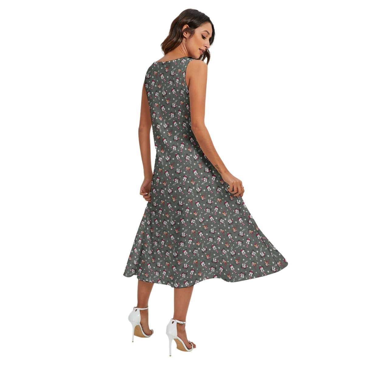 Vintage Holiday Friends - Women’s Diagonal Pocket Midi Dress