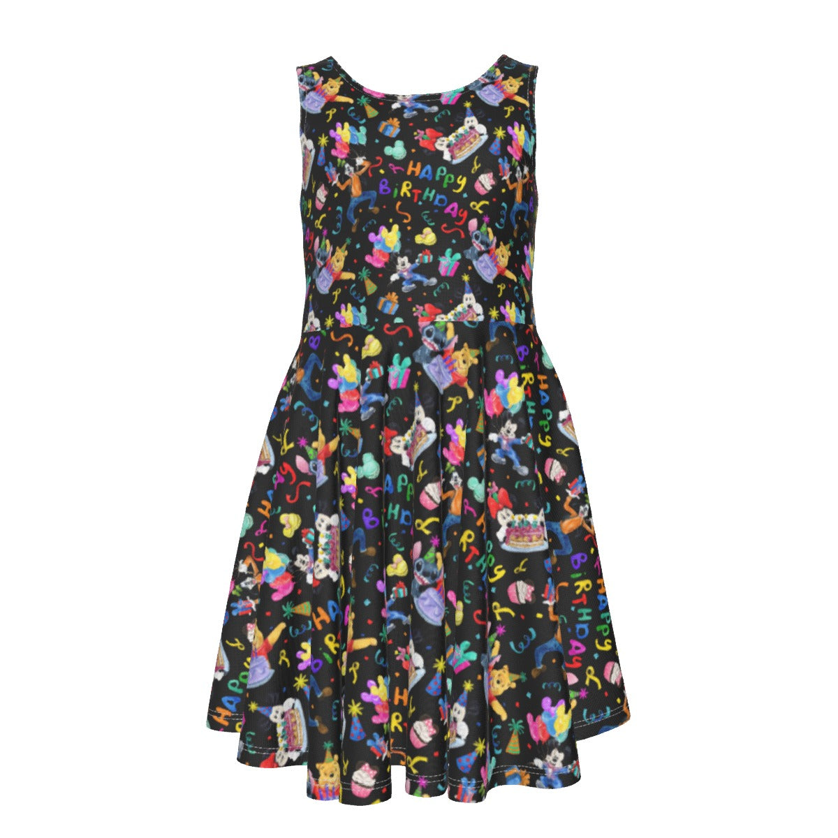 Happy Birthday Celebration - Kid's Sleeveless Skater Dress