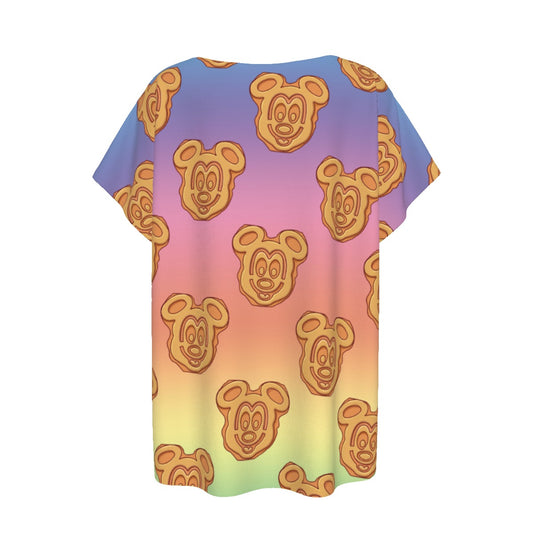 Rainbow Mouse Waffles - Women’s Relaxed Fit Scoop Tee