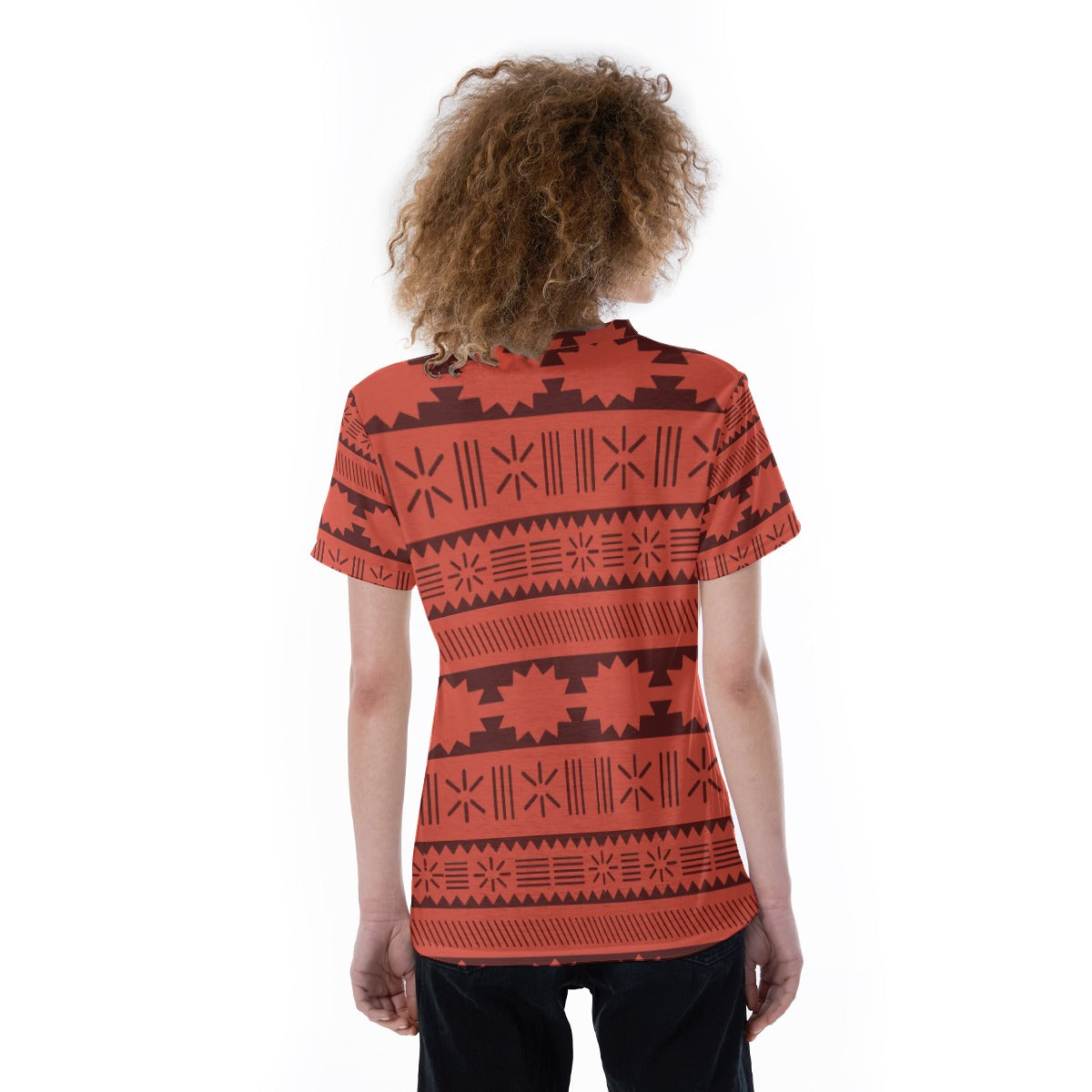 Island Tribal Patterns - Women's Short Sleeve V-Neck T-Shirt