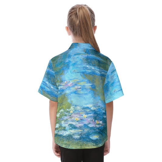 Monet Water Lillies - Kid's Hawaiian Button Up Shirt