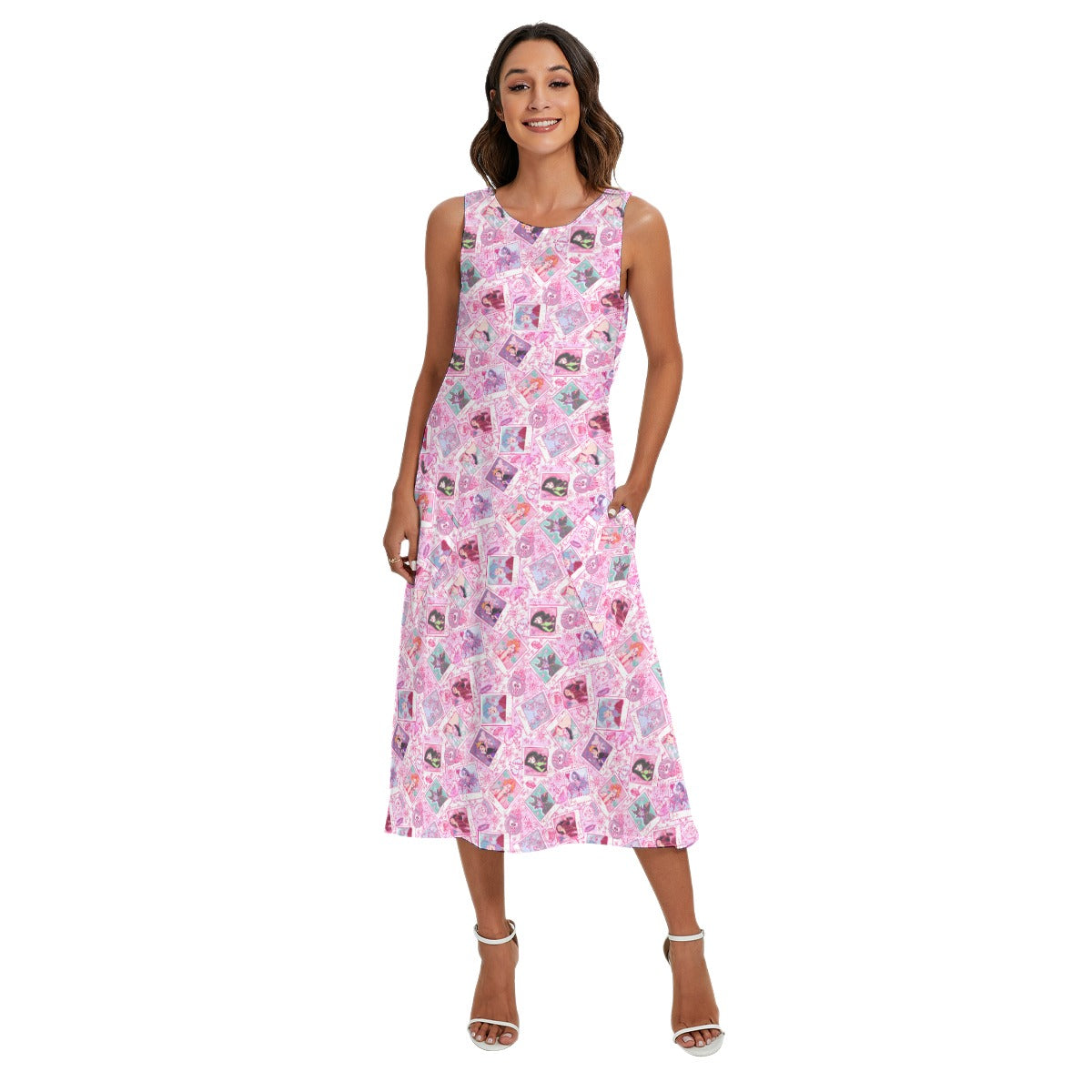 Poisoned Heart Villaintine - Women’s Diagonal Pocket Midi Dress