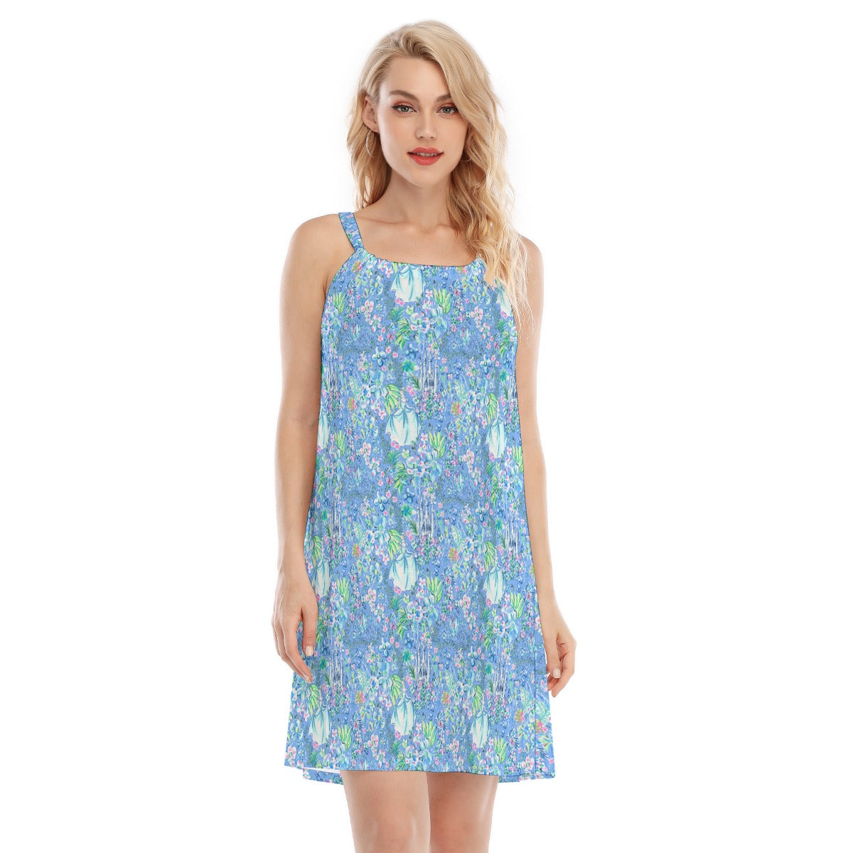 Bright Tropical Princess - Royal Beach Day - Women’s Adjustable Sundress
