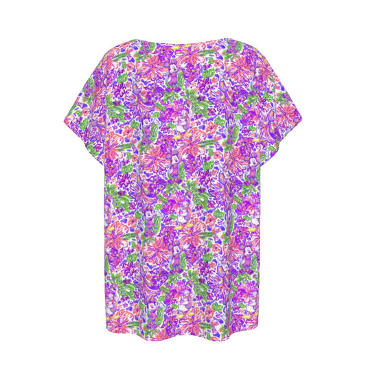 Tropical Splash Vibes - Iconic Crewends - Women’s Relaxed Fit Scoop Tee