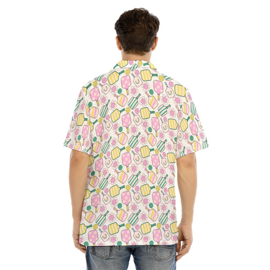 Pretty Pickleball Paddles - Men's Hawaiian Button Up Shirt