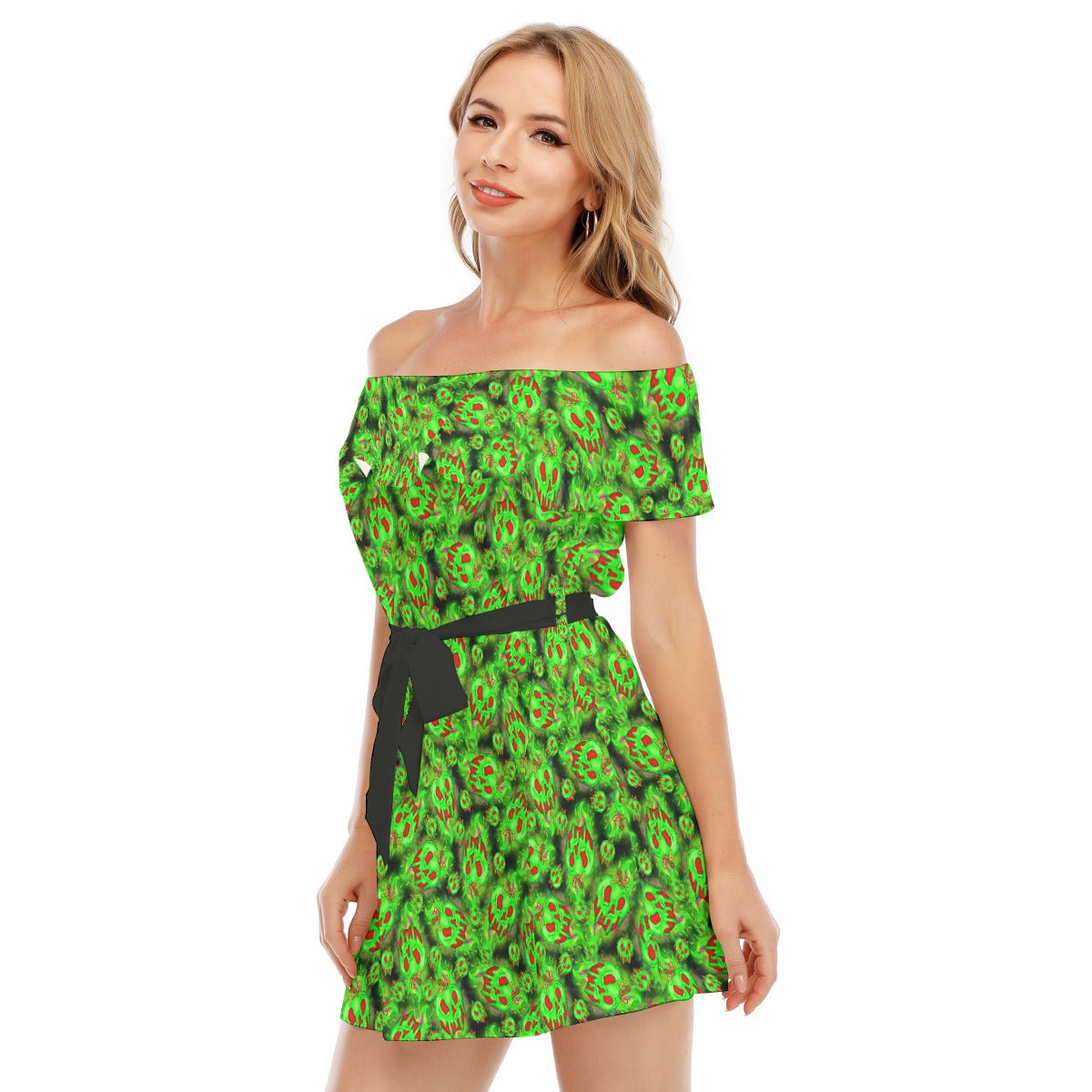 Just One Bite - Women's Off-shoulder Ruffle Dress