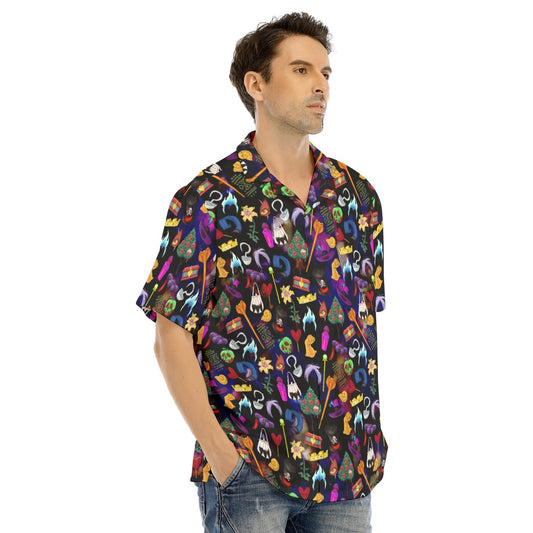 Villainous Icons Collage - Men's Hawaiian Button Up Shirt
