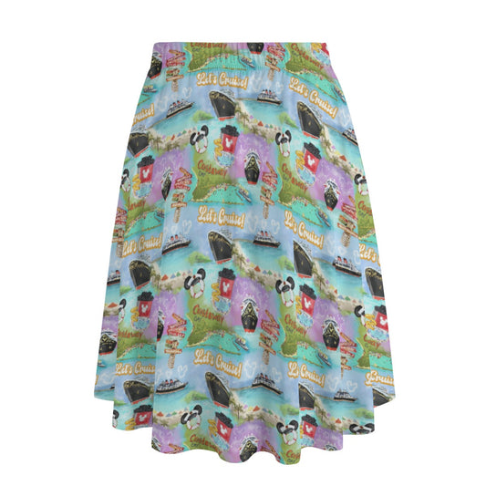 Tropical Castaway Island - Women’s Pocket Midi Skirt
