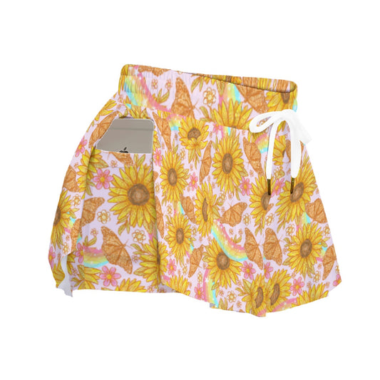 Sunflower Dreams - Women's Flowy Pocket Shorts