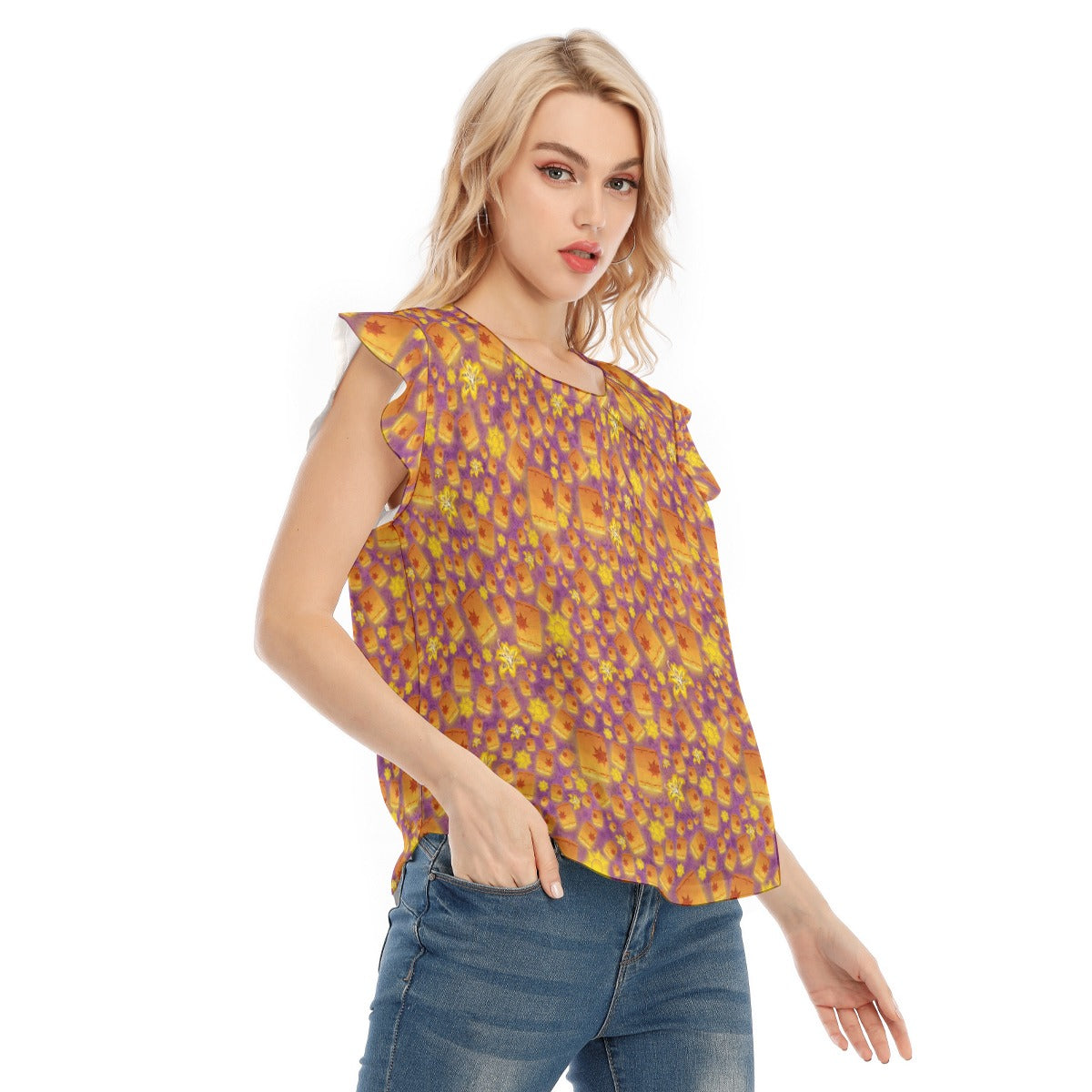 Lantern Glow Festival - Women’s Flutter Sleeve Top