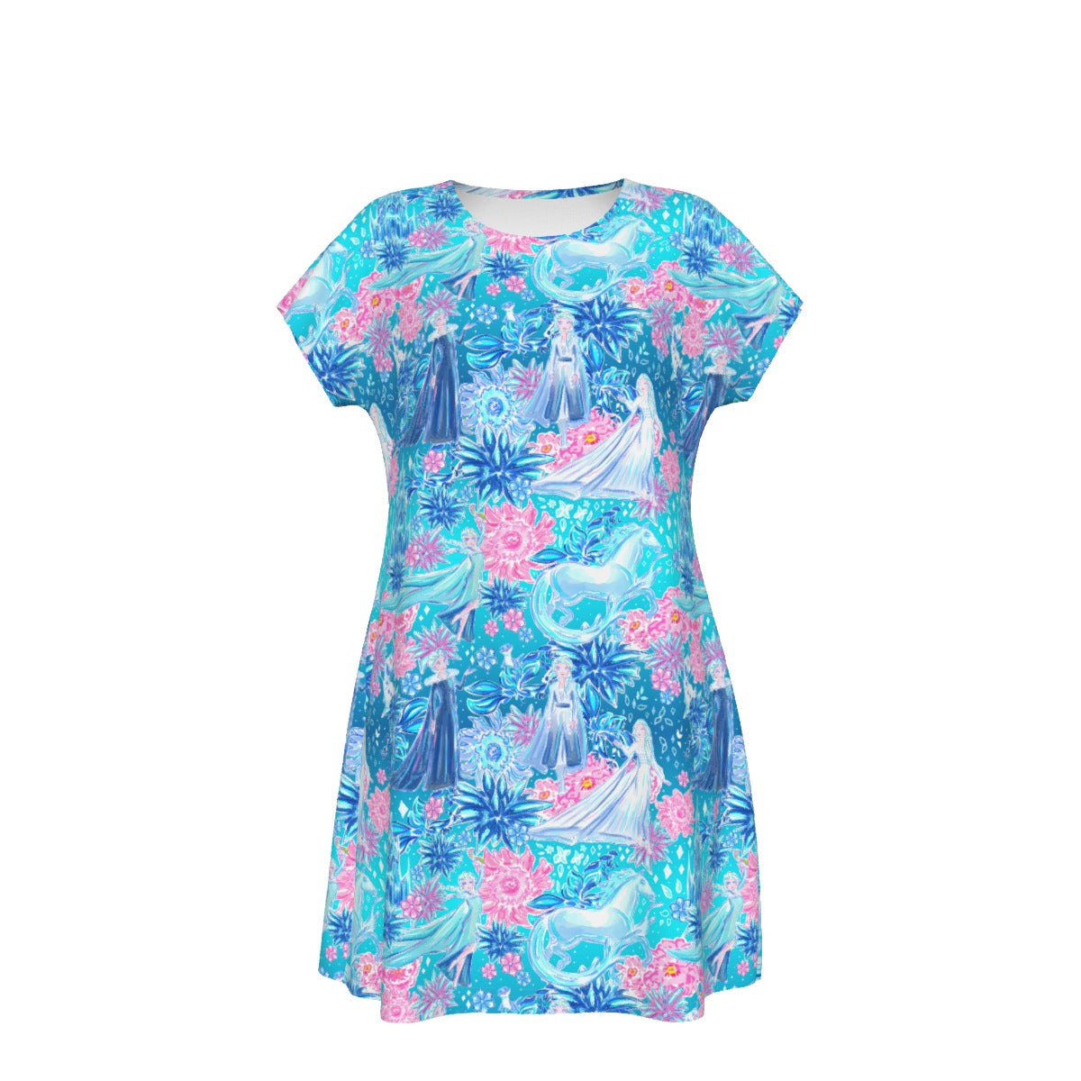 Ice Queen Frosted Florals - Women's T-Shirt Dress